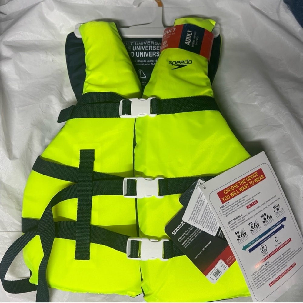 Speedo Bright Yellow Life Vest with Black Straps